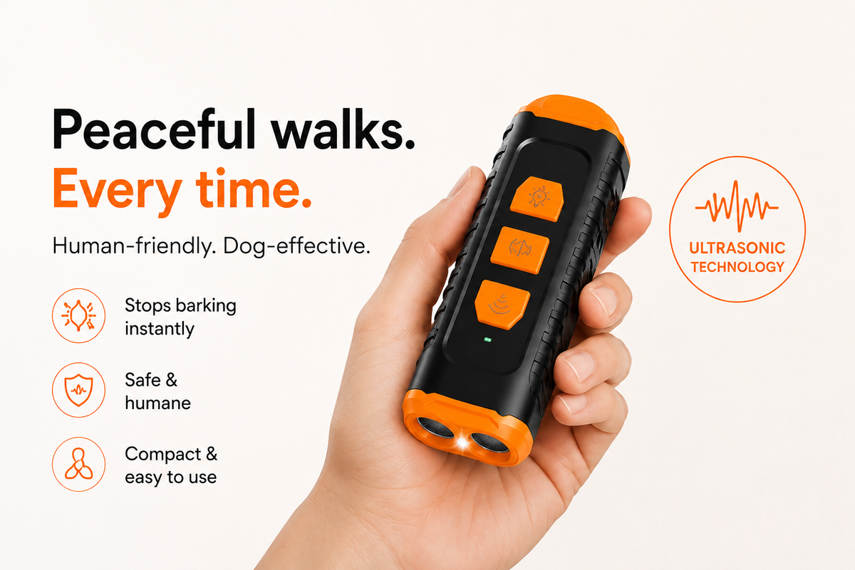 StopTheBark Pro handheld ultrasonic training device for peaceful walks